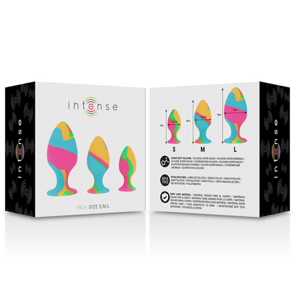 INTENSE - SET DI TAPPI IN SILICONE MULTICOLORE - INTENSE ANAL TOYS | Lingerie Harness Boutique