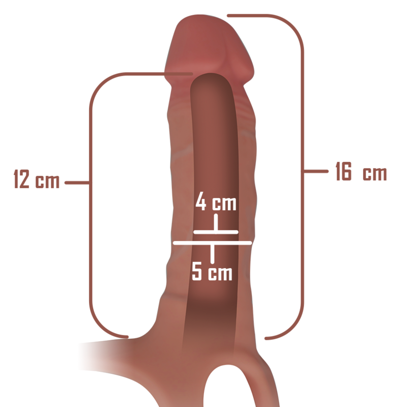 INTENSE - IMBRACATURA CAVA CON DILDO IN SILICONE 16 X 3,5 CM - INTENSE COUPLES TOYS | Lingerie Harness Boutique