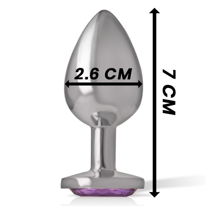 INTENSE - PLUG ANALE IN METALLO ALLUMINIO CON CRISTALLO VIOLA MISURA S - INTENSE ANAL TOYS | Lingerie Harness Boutique