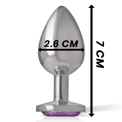 INTENSE - PLUG ANALE IN METALLO ALLUMINIO CON CRISTALLO VIOLA MISURA S - INTENSE ANAL TOYS | Lingerie Harness Boutique