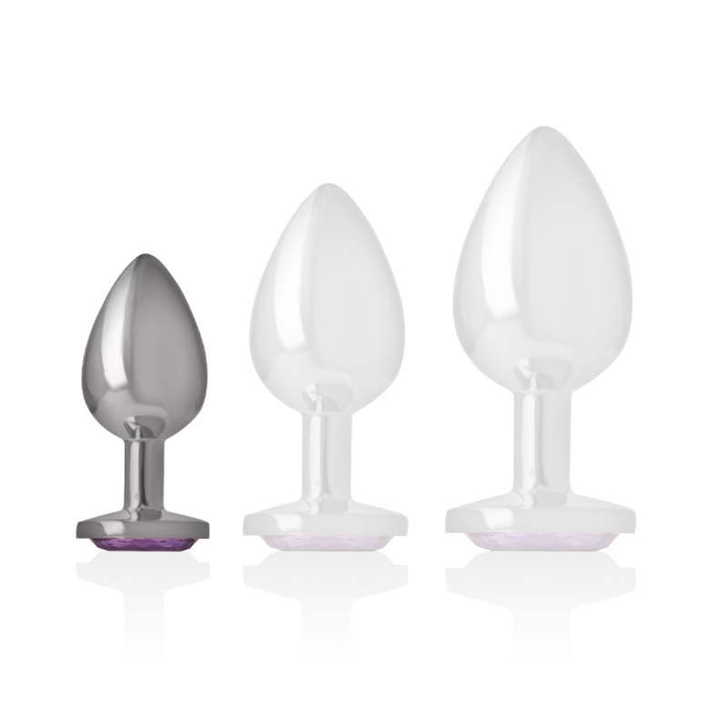 INTENSE - PLUG ANALE IN METALLO ALLUMINIO CON CRISTALLO VIOLA MISURA S - INTENSE ANAL TOYS | Lingerie Harness Boutique