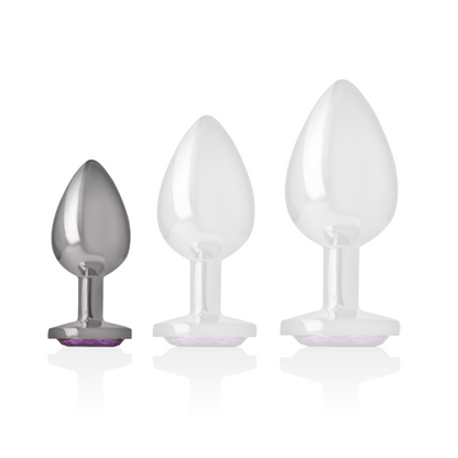 INTENSE - PLUG ANALE IN METALLO ALLUMINIO CON CRISTALLO VIOLA MISURA S - INTENSE ANAL TOYS | Lingerie Harness Boutique