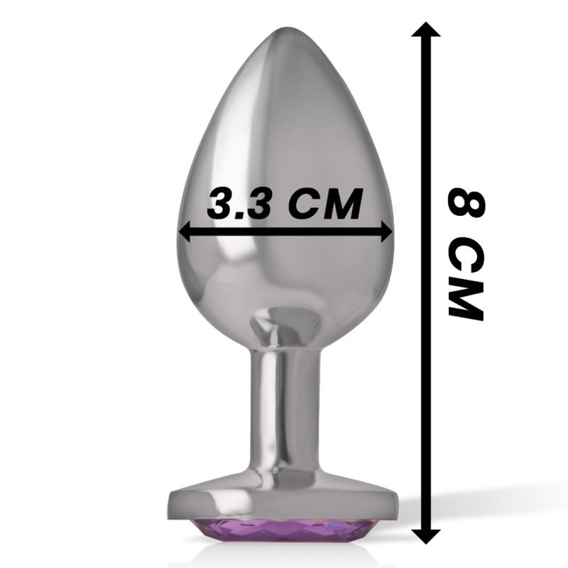 INTENSE - PLUG ANALE IN METALLO ALLUMINIO CON CRISTALLO VIOLA TAGLIA M - INTENSE ANAL TOYS | Lingerie Harness Boutique