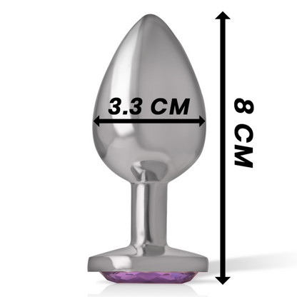INTENSE - PLUG ANALE IN METALLO ALLUMINIO CON CRISTALLO VIOLA TAGLIA M - INTENSE ANAL TOYS | Lingerie Harness Boutique