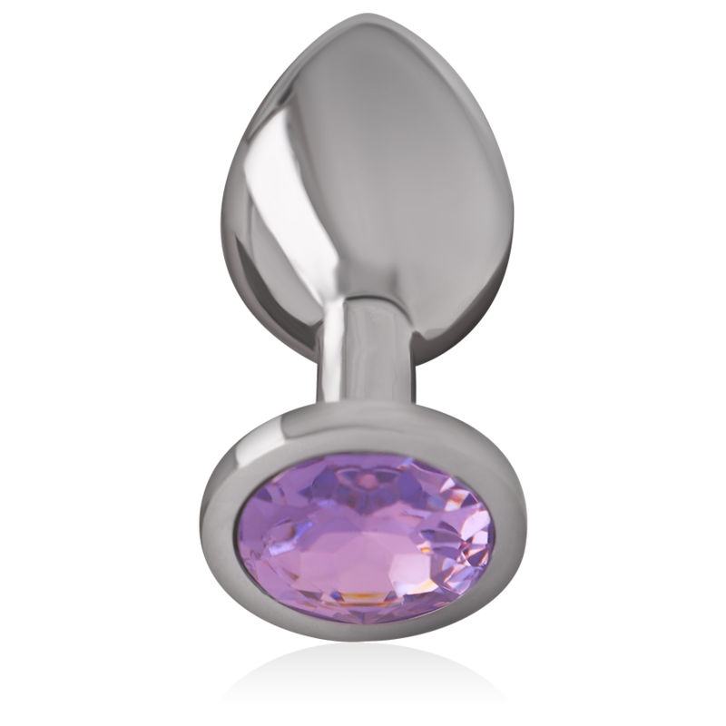 INTENSE - PLUG ANALE IN METALLO ALLUMINIO CON CRISTALLO VIOLA MISURA L - INTENSE ANAL TOYS | Lingerie Harness Boutique