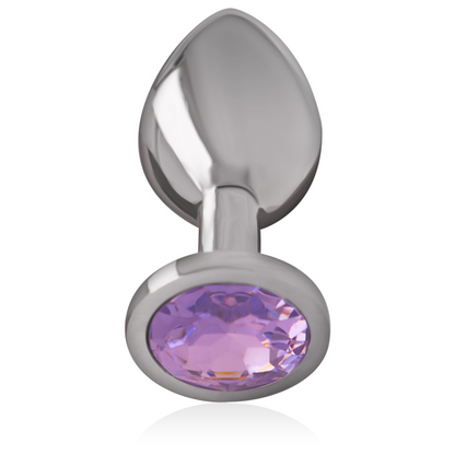 INTENSE - PLUG ANALE IN METALLO ALLUMINIO CON CRISTALLO VIOLA MISURA L - INTENSE ANAL TOYS | Lingerie Harness Boutique