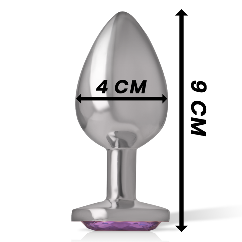 INTENSE - PLUG ANALE IN METALLO ALLUMINIO CON CRISTALLO VIOLA MISURA L - INTENSE ANAL TOYS | Lingerie Harness Boutique
