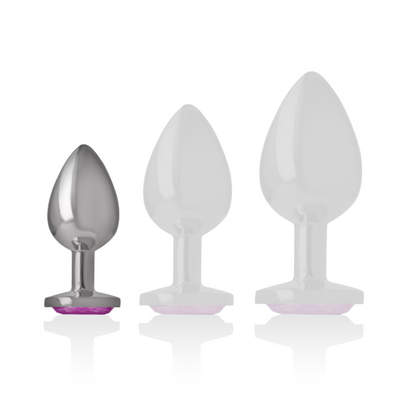 INTENSE - PLUG ANALE IN METALLO ALLUMINIO CON CRISTALLO ROSA TAGLIA S - INTENSE ANAL TOYS | Lingerie Harness Boutique