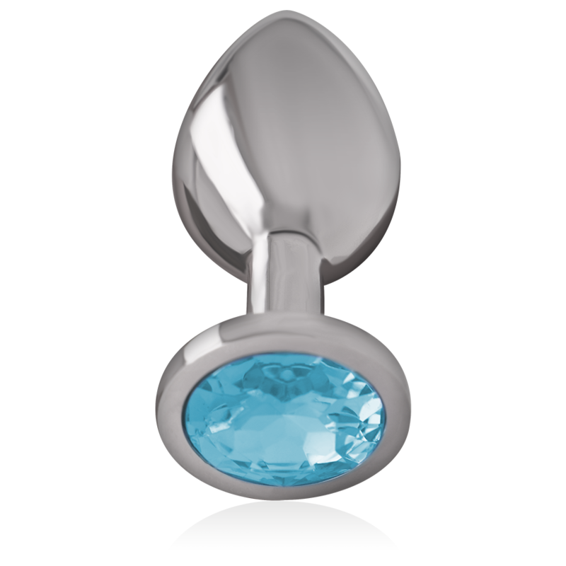 INTENSE - PLUG ANALE IN METALLO ALLUMINIO CON CRISTALLO BLU TAGLIA L - INTENSE ANAL TOYS | Lingerie Harness Boutique