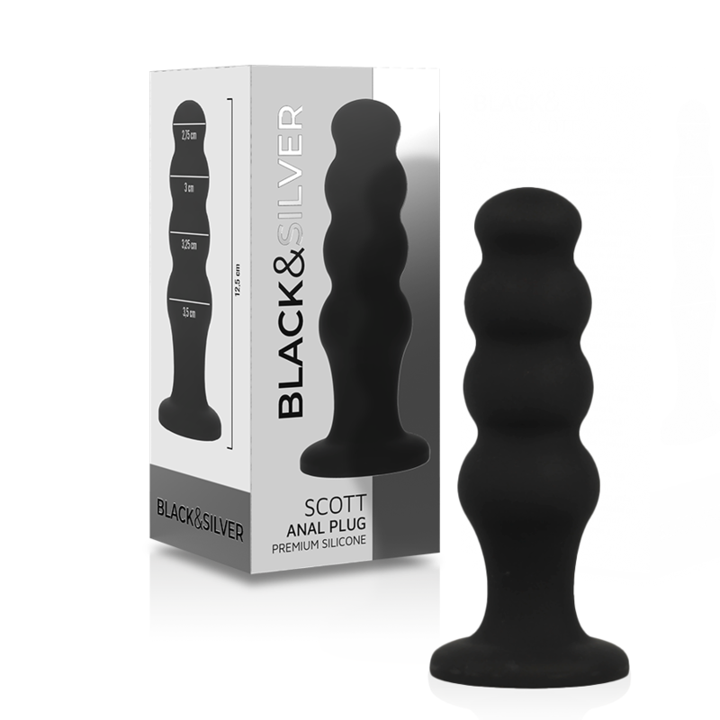 BLACK&SILVER - PLUG ANALE IN SILICONE SCOTT PREMIUM NERO - BLACK&SILVER | Lingerie Harness Boutique