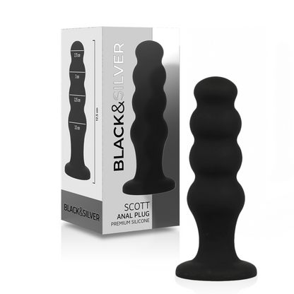 BLACK&SILVER - PLUG ANALE IN SILICONE SCOTT PREMIUM NERO - BLACK&SILVER | Lingerie Harness Boutique