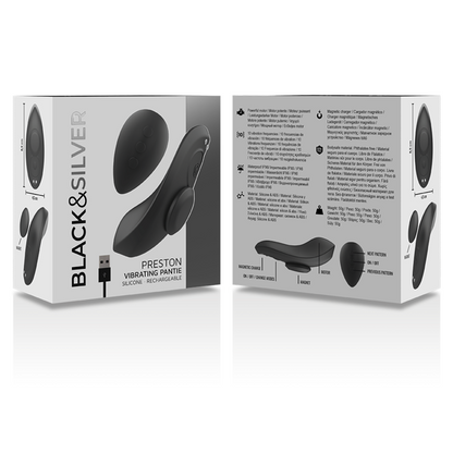BLACK&SILVER - PANTALONE VIBRATORE IN SILICONE RICARICABILE PRESTON NERO - BLACK&SILVER | Lingerie Harness Boutique