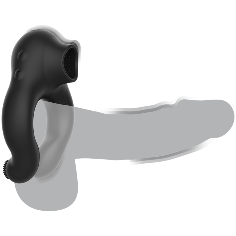 BLACK&SILVER - ANELLO VIBRATORE IN SILICONE 3 MOTORI RICARICABILE NERO - BLACK&SILVER | Lingerie Harness Boutique