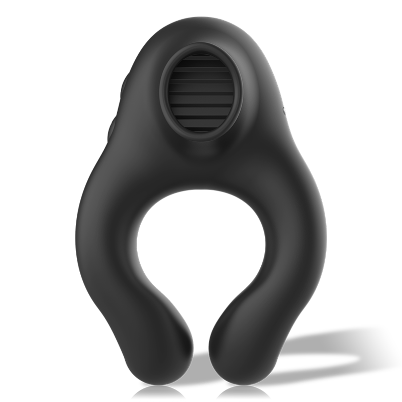 BLACK&SILVER - ANELLO VIBRATORE IN SILICONE 3 MOTORI RICARICABILE NERO - BLACK&SILVER | Lingerie Harness Boutique