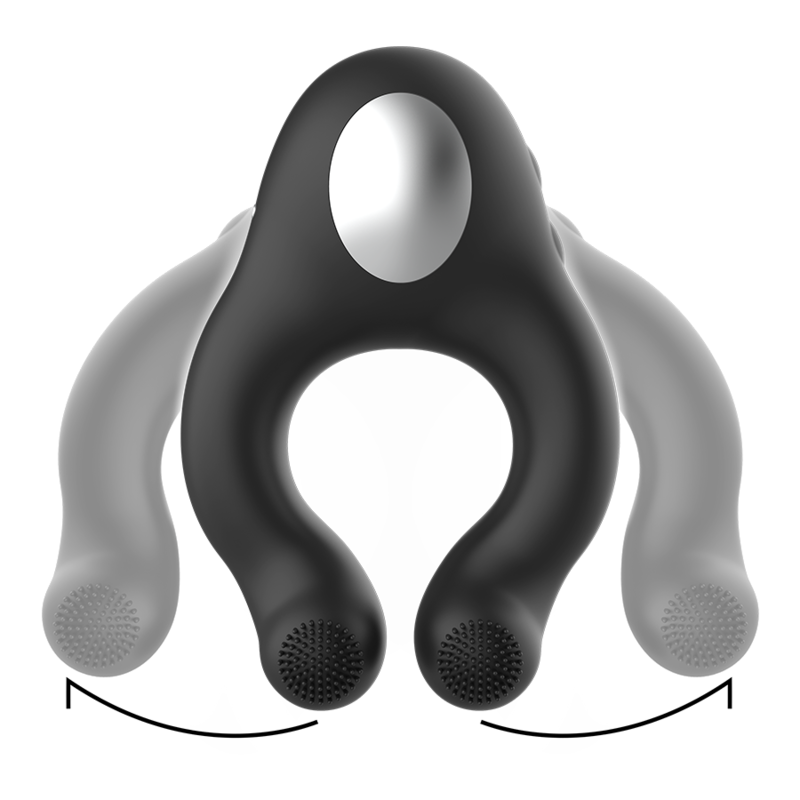 BLACK&SILVER - ANELLO VIBRATORE IN SILICONE 3 MOTORI RICARICABILE NERO - BLACK&SILVER | Lingerie Harness Boutique