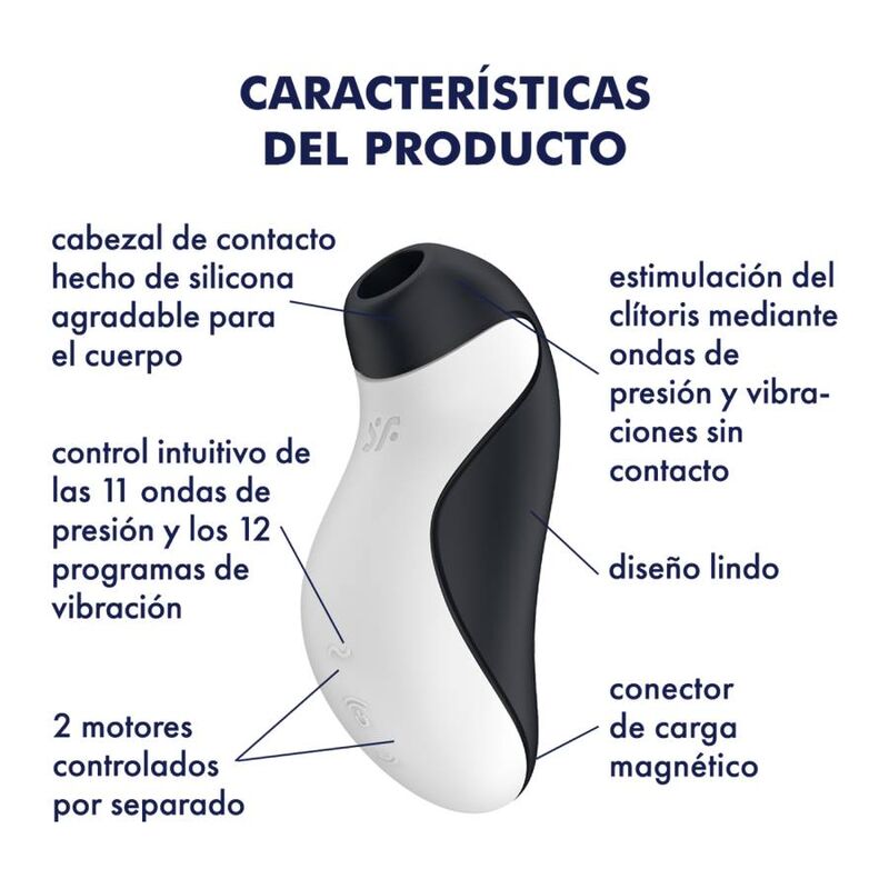 SATISFYER - STIMOLATORE ORCA AIR PULSE + VIBRAZIONE - SATISFYER AIR PULSE | Lingerie Harness Boutique