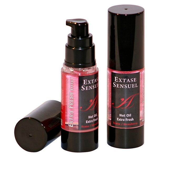 EXTASE SENSUAL - OLIO DA MASSAGGIO CON EFFETTO FRAGOLA EXTRA FRESCO 30 ML - EXTASE SENSUAL | Lingerie Harness Boutique