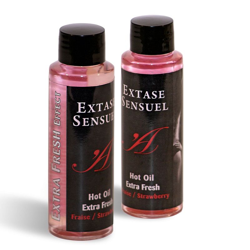 EXTASE SENSUAL - OLIO DA MASSAGGIO CON EFFETTO FRAGOLA EXTRA FRESCO 100 ML - EXTASE SENSUAL | Lingerie Harness Boutique