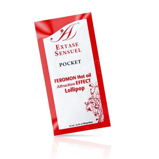 EXTASE SENSUAL - OLIO DA MASSAGGIO AI FEROMONI EFFETTO CALORE LOLLIPOP 10 ML - EXTASE SENSUAL | Lingerie Harness Boutique