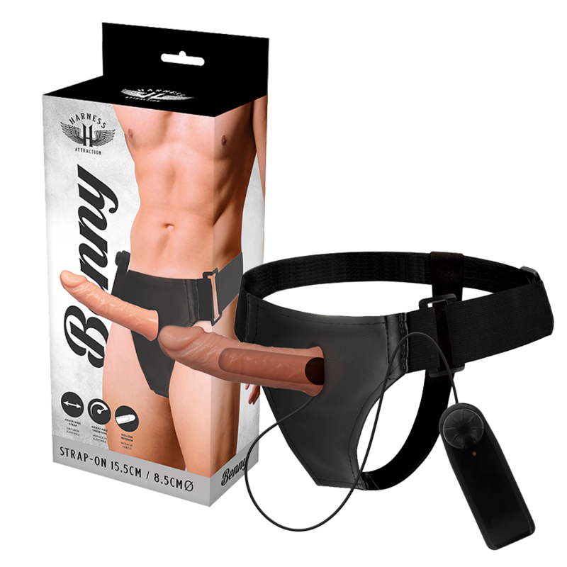 HARNESS ATTRACTION - RNES HOLLOW BENNY CON VIBRATORE 15 CM -O- 4.5 CM - HARNESS ATTRACTION | Lingerie Harness Boutique