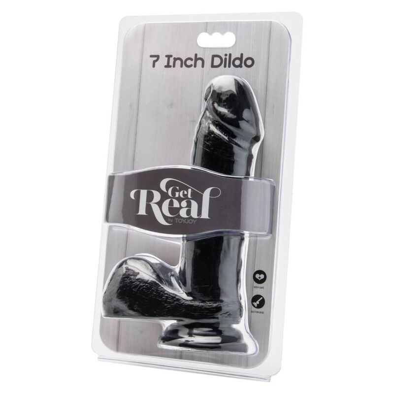 GET REAL - DILDO 18 CM CON SFERE NERO - GET REAL | Lingerie Harness Boutique