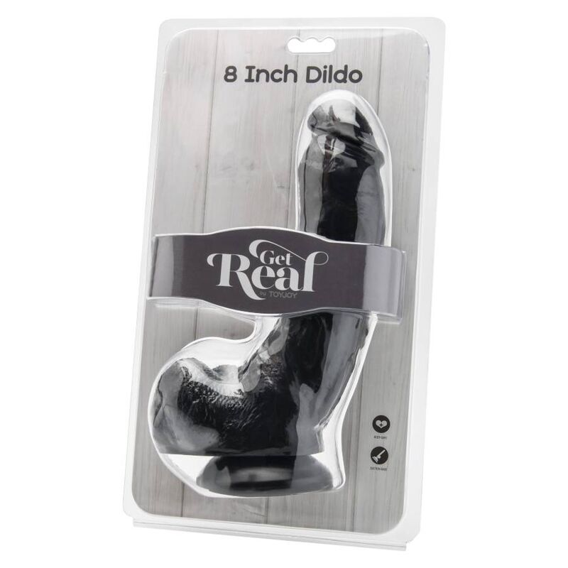 GET REAL - DILDO 20,5 CM CON SFERE NERO - GET REAL | Lingerie Harness Boutique
