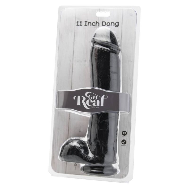 GET REAL - DILDO 28 CM CON SFERE NERO - GET REAL | Lingerie Harness Boutique