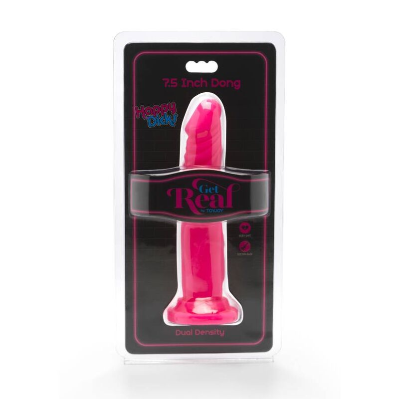 GET REAL - HAPPY DICKS DONG 19 CM ROSA - GET REAL | Lingerie Harness Boutique