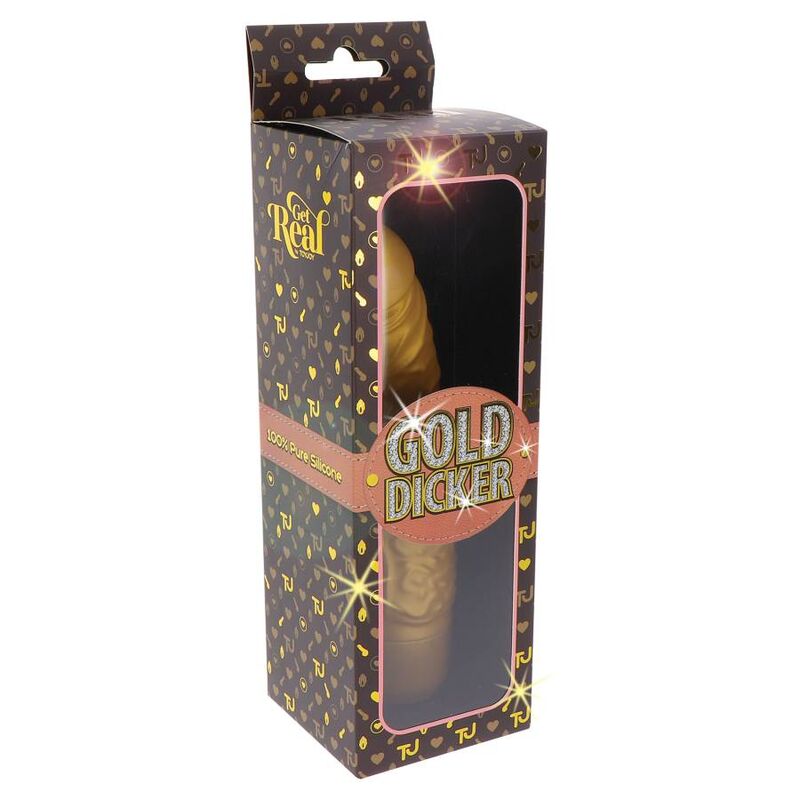 GET REAL - VIBRATORE GOLD DICKER STIM ORO - GET REAL | Lingerie Harness Boutique