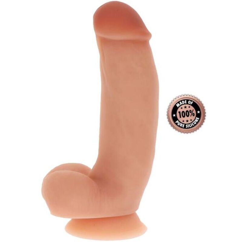 GET REAL - DILDO IN SILICONE 18 CM CON PALLE IN PELLE - GET REAL | Lingerie Harness Boutique