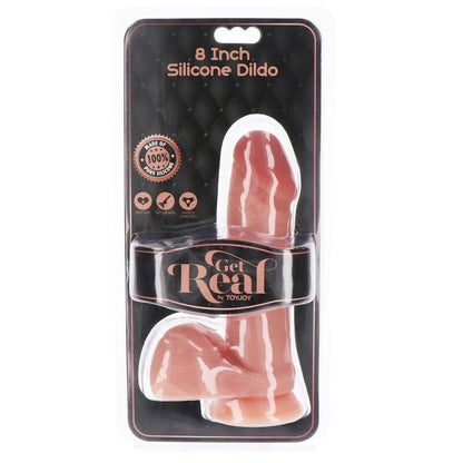 GET REAL - DILDO IN SILICONE 20,5 CM CON PALLE IN PELLE - GET REAL | Lingerie Harness Boutique
