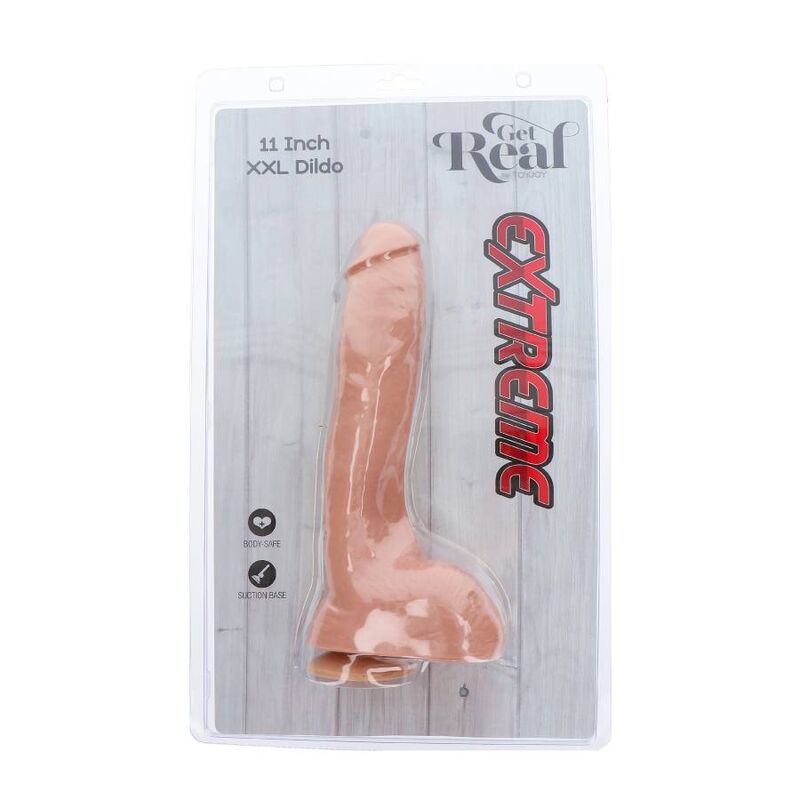 GET REAL - DILDO XXL ESTREMO 28 CM PELLE - GET REAL | Lingerie Harness Boutique