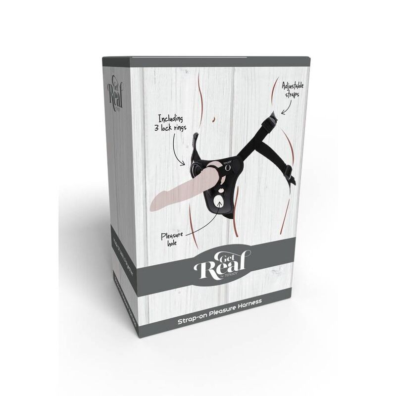 GET REAL - IMBRACATURA DA PIACERE CON CINTURINO NERA - GET REAL | Lingerie Harness Boutique