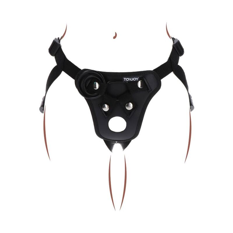 GET REAL - IMBRACATURA DA PIACERE CON CINTURINO NERA - GET REAL | Lingerie Harness Boutique