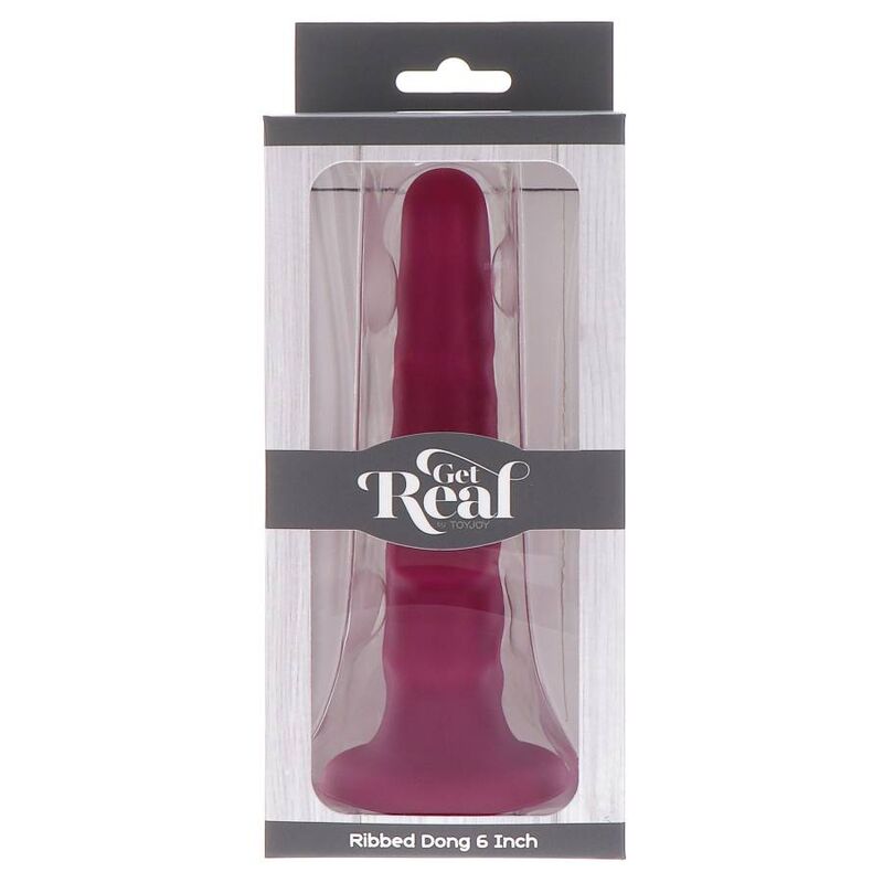 GET REAL - 12CM RED RIBBED DONG