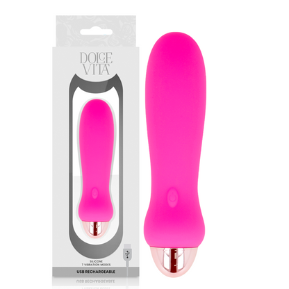 DOLCE VITA - VIBRATORE RICARICABILE CINQUE ROSA 7 VELOCITÀ - DOLCE VITA | Lingerie Harness Boutique