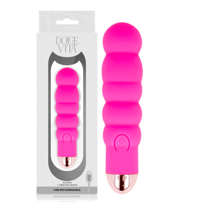 DOLCE VITA - RECHARGEABLE VIBRATOR SEI ROSA 7 SPEED