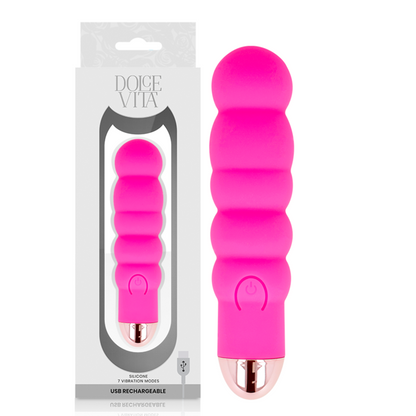 DOLCE VITA - VIBRATORE RICARICABILE SEI ROSA 7 VELOCITÀ - DOLCE VITA | Lingerie Harness Boutique