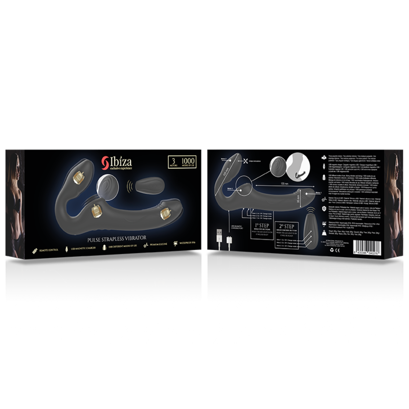 IBIZA - VIBRATORE SENZA CINGHIE CON PULSANTE DEL TELECOMANDO - IBIZA TECHNOLOGY | Lingerie Harness Boutique