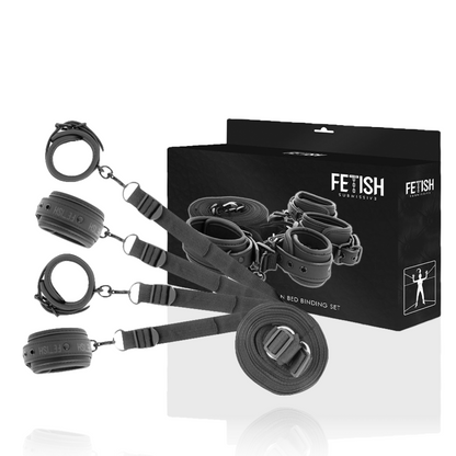 FETISH SUBMISSIVE - HANDCUFFS AND TIES SET WITH NOPRENE LINING