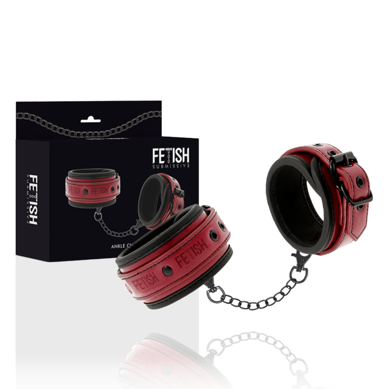 FETISH SUBMISSIVE DARK ROOM - MANETTE ALLA CAVIGLIA VEGAN IN PELLE CON FODERA IN NEOPRENE - FETISH SUBMISSIVE DARK ROOM | Lingerie Harness Boutique
