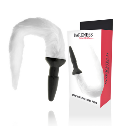 DARKNESS - PLUG ANALE IN SILICONE CON CODA BIANCA - DARKNESS ANAL | Lingerie Harness Boutique