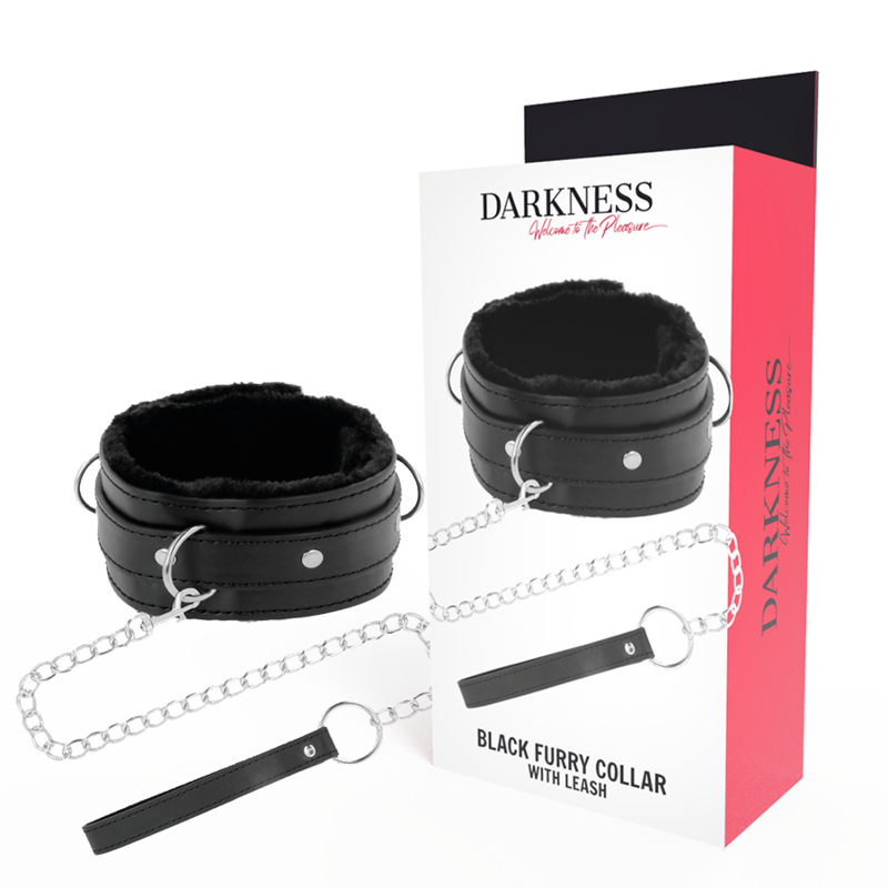 DARKNESS - COLLANA PER POSTURA CONFORTEVOLE CON CATENA IN PELLE - DARKNESS BONDAGE | Lingerie Harness Boutique