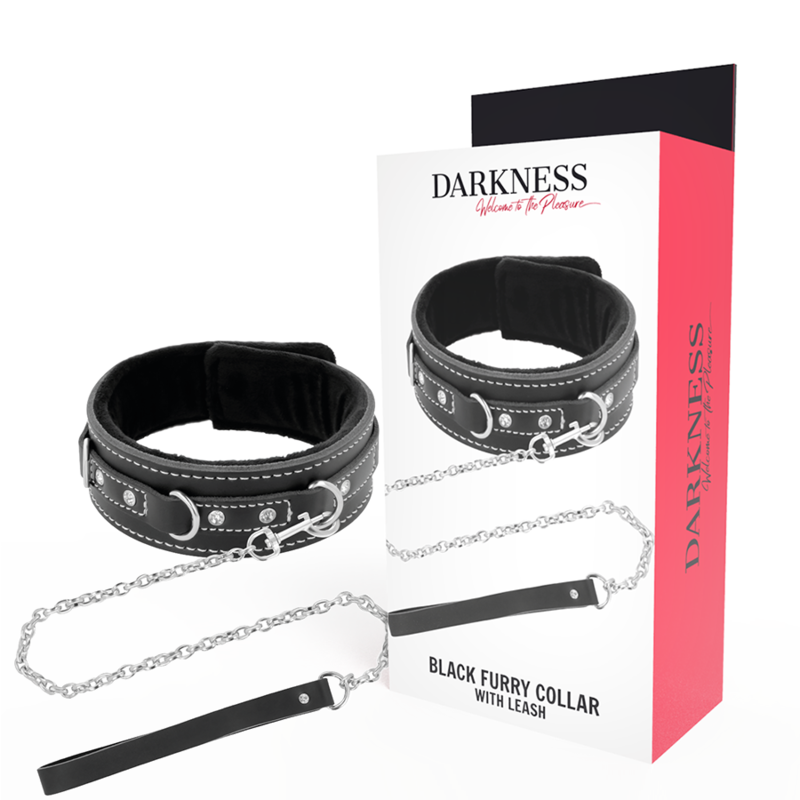 DARKNESS - COLLANA IN PELLE DI ALTA QUALITÀ CON GUINZAGLIO - DARKNESS BONDAGE | Lingerie Harness Boutique