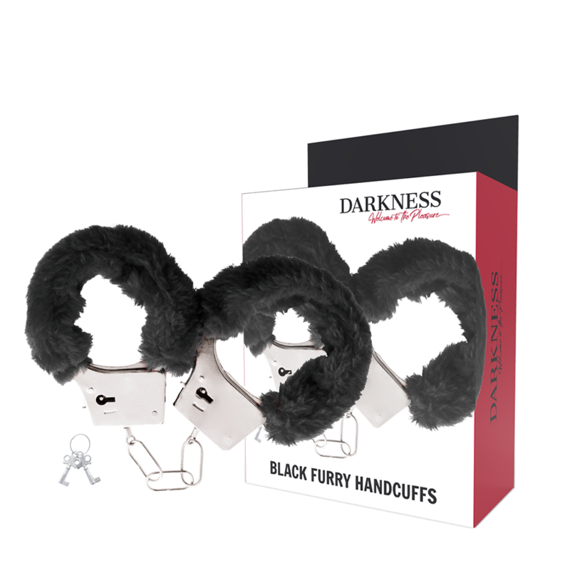 DARKNESS - BLACK COATED METAL HANDCUFFS