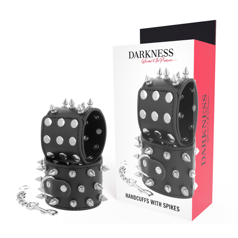 DARKNESS - BLACK SKULL AND BONES HANDCUFFS WITH TIPS