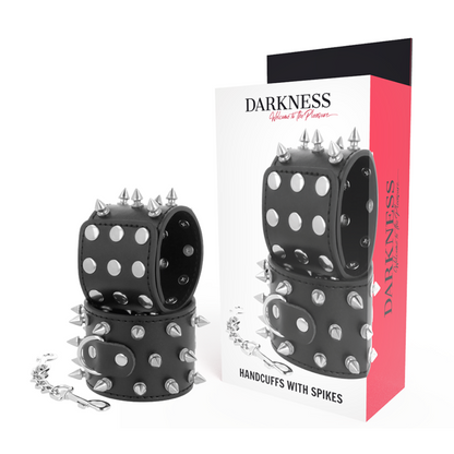 DARKNESS - MANETTE CON TESCHI E OSSA NERE CON SPUNTE - DARKNESS BONDAGE | Lingerie Harness Boutique