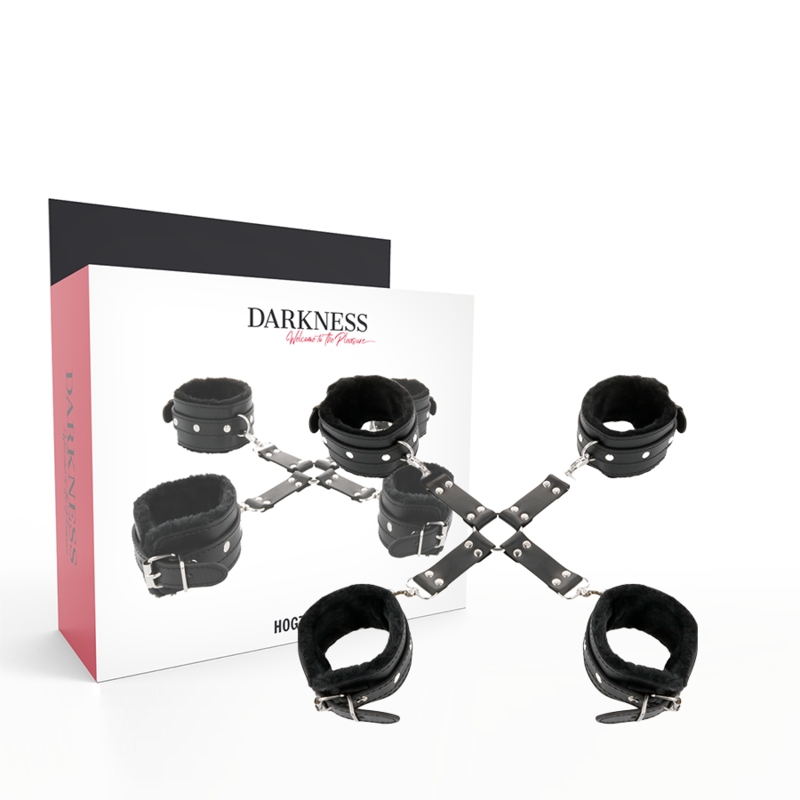 DARKNESS - MANETTE IN PELLE PER PIEDI E MANI NERE - DARKNESS BONDAGE | Lingerie Harness Boutique