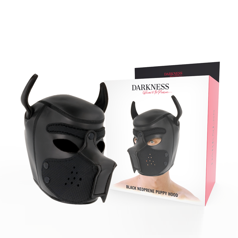 DARKNESS - MASCHERA PER CANI IN NEOPRENE CON MUSERELLA RIMOVIBILE L - DARKNESS BONDAGE | Lingerie Harness Boutique