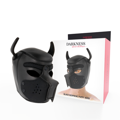 DARKNESS - MASCHERA PER CANI IN NEOPRENE CON MUSERELLA RIMOVIBILE L - DARKNESS BONDAGE | Lingerie Harness Boutique